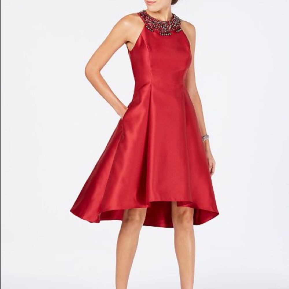 Adrianna Papell Rhinestone High Low Dress, Size 2